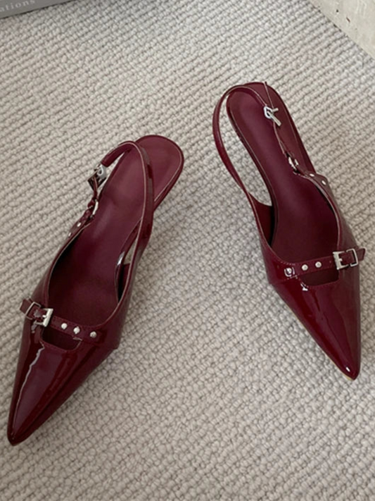 Elegant Pointed Toe Slingback Pumps