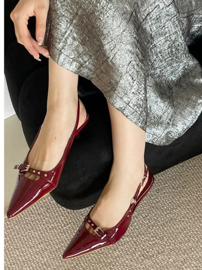 Elegant Pointed Toe Slingback Pumps