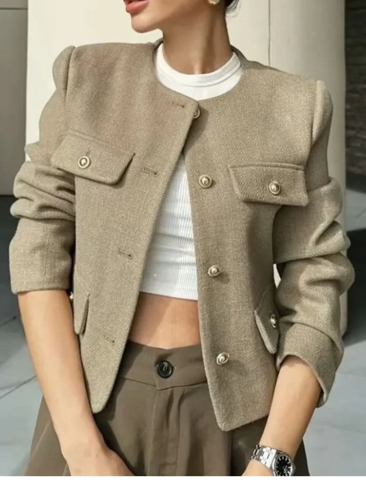 Textured Short Blazer