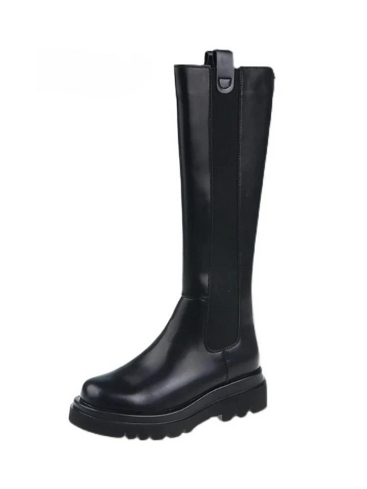 Lined Platform Knee High Boots