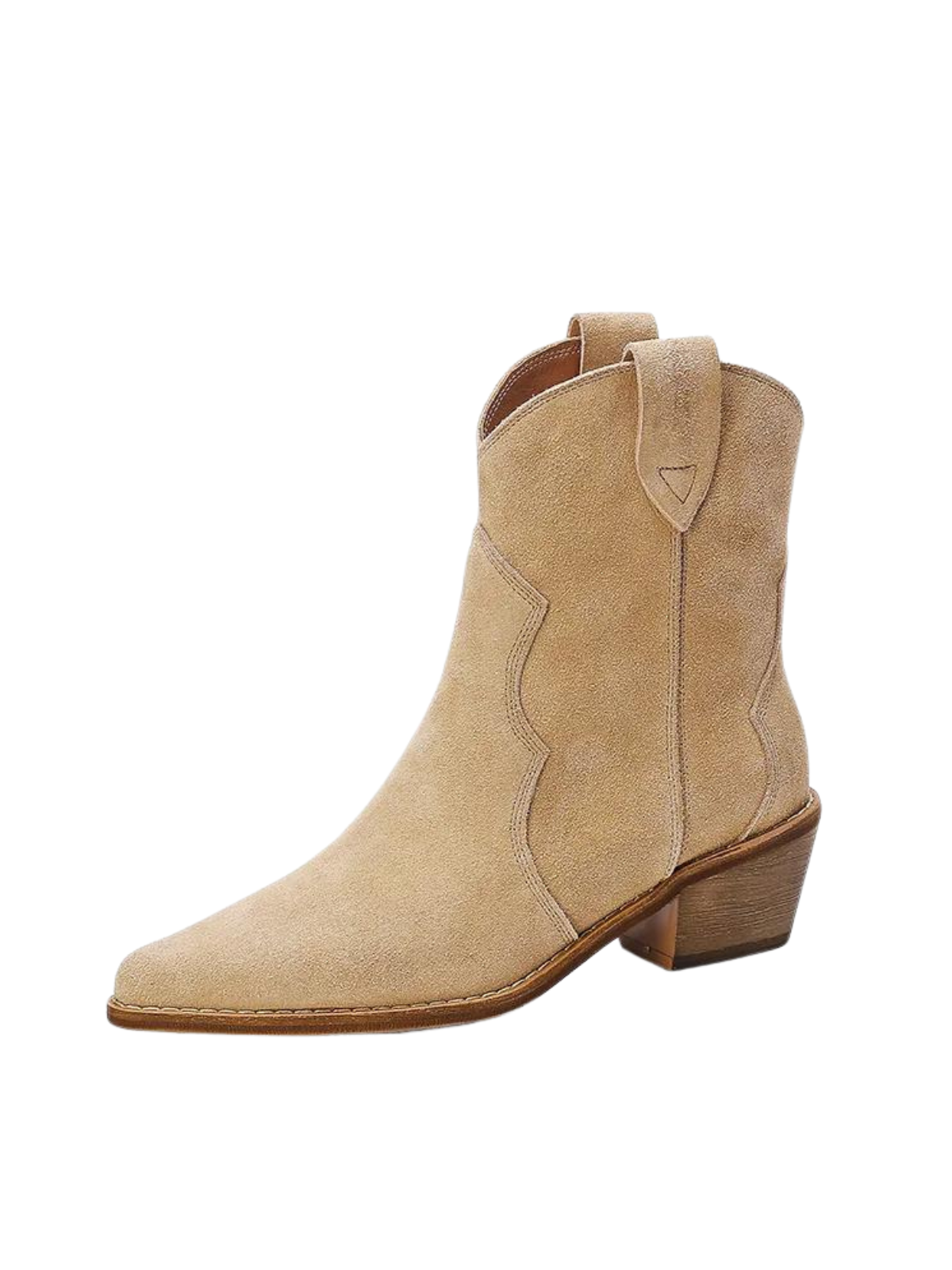 Classic Cow Suede Western Ankle Boots