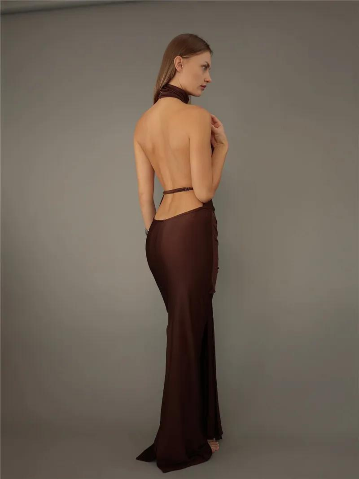 Irregular Backless Bodycon Maxi Dress