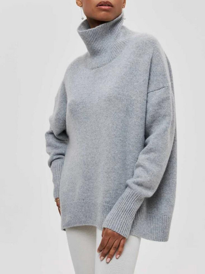 Oversized Turtleneck Knit Sweater