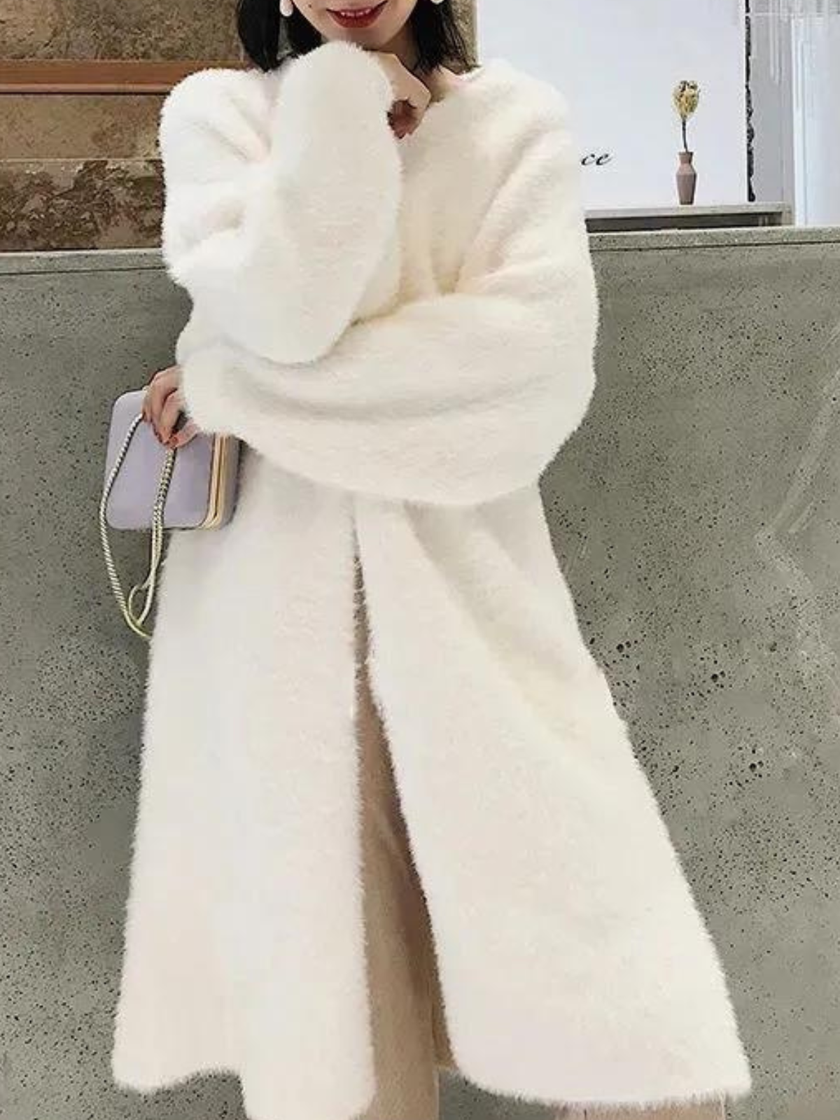 Fluffy Long Cardigan