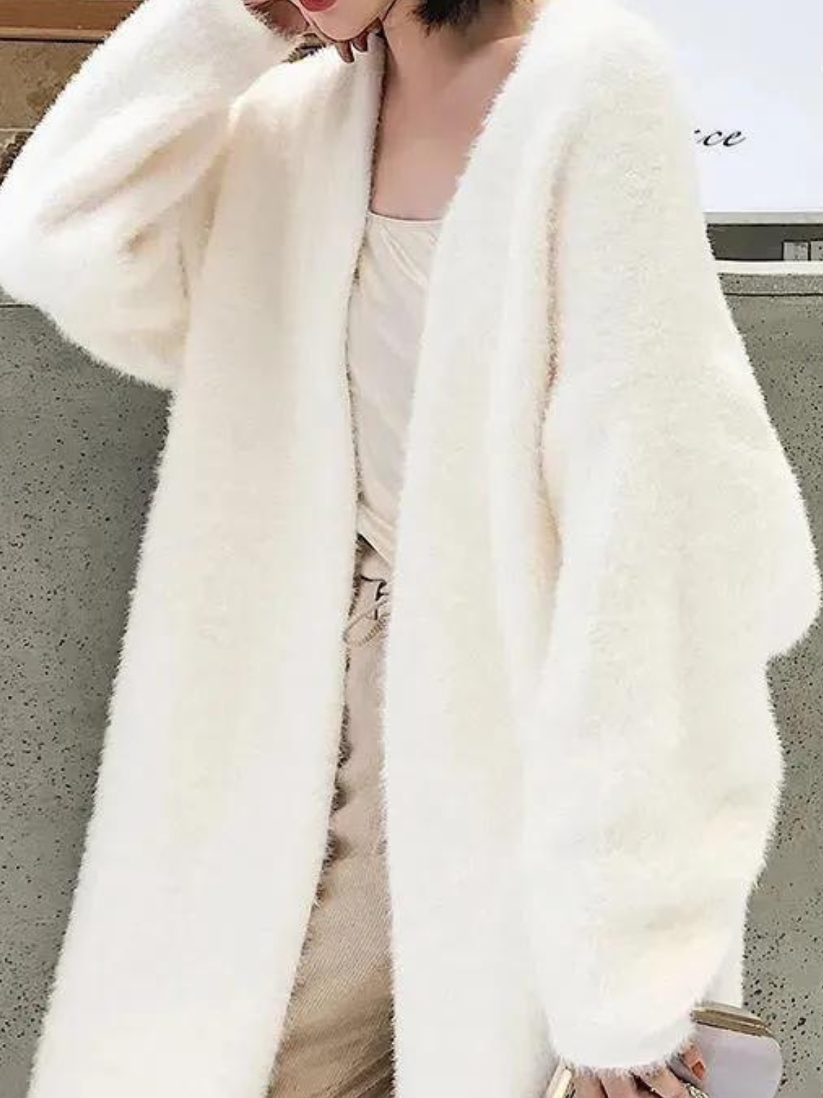 Fluffy Long Cardigan