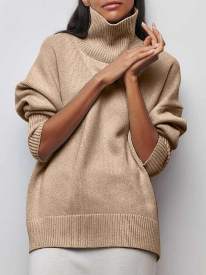 Oversized Turtleneck Knit Sweater