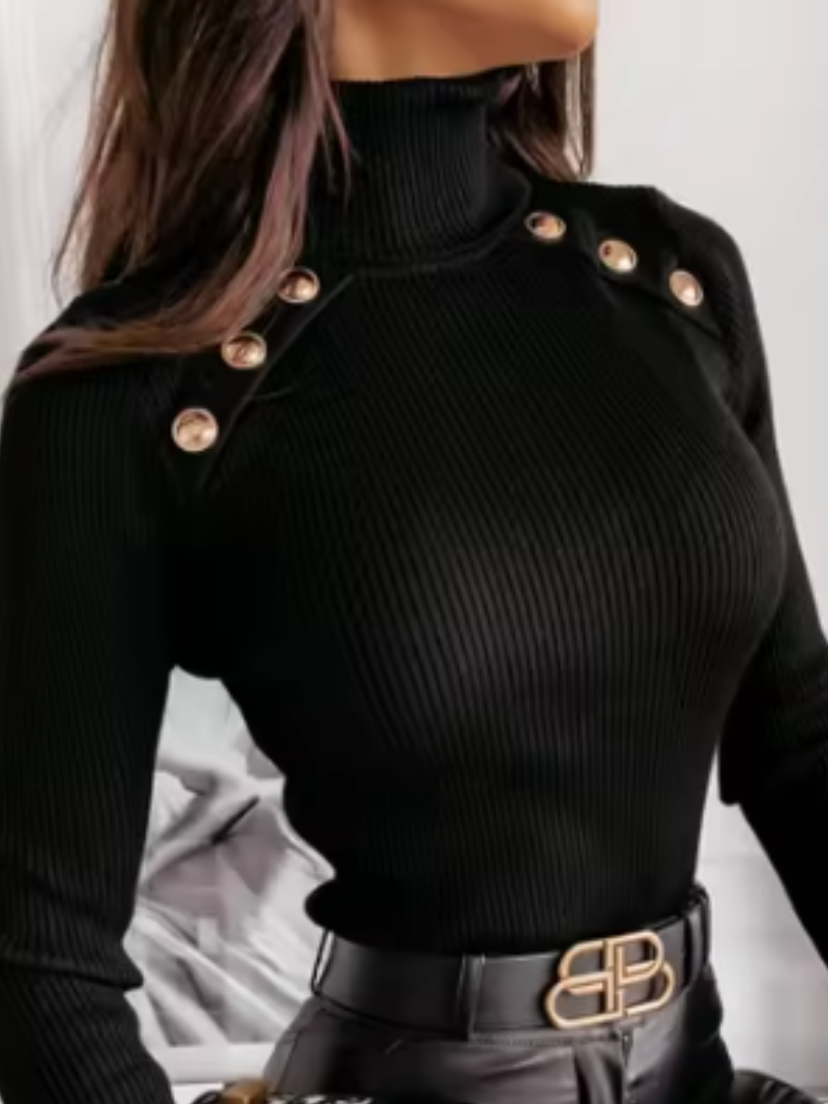 Fitted Turtleneck Sweater