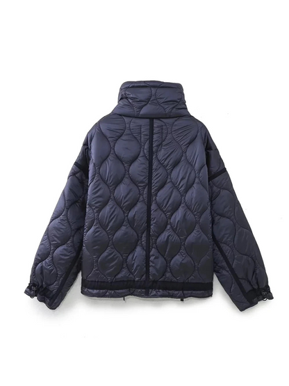 Drawstring Long Sleeve Puffer Jacket