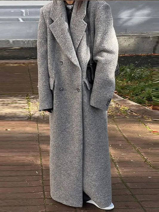 Chic Double-Breasted Maxi Coat