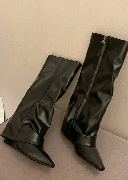 Folded-Over Tall Boots