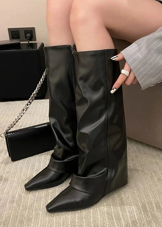 Folded-Over Tall Boots