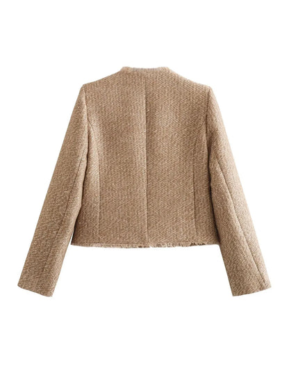 Cropped Textured Blazer