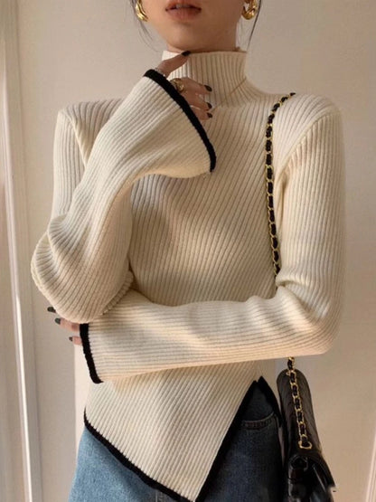 Contrast Turtleneck Jumper