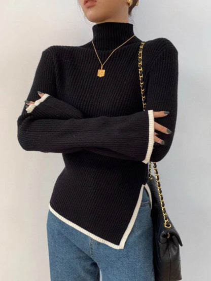 Contrast Turtleneck Jumper