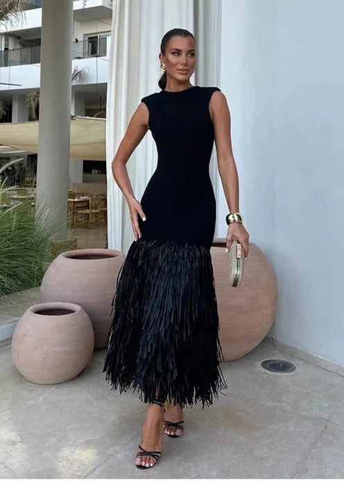 Midnight Fringe Dress